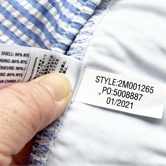 Vineyard Vines NEW Seersucker Bikini Set Small blue stripe pastel flutter preppy - Picture 6 of 11